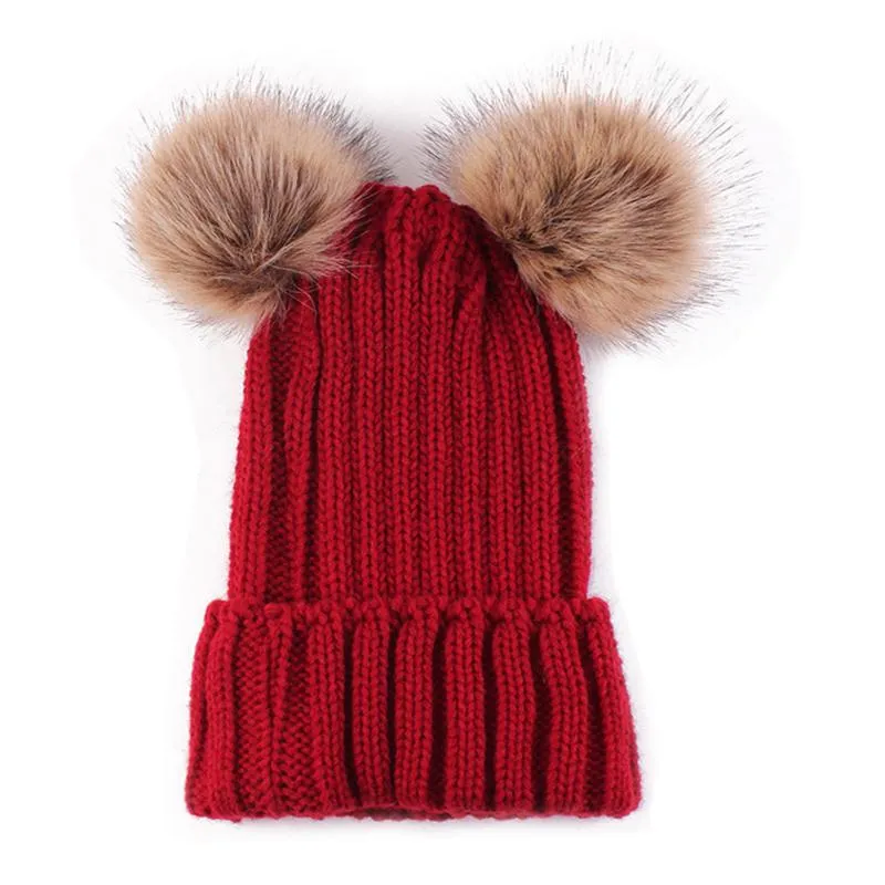 Winter Knit Pom Poms Beanie Hat For Women Cute Faux Fur Hat With Warm Coat,  Gorro Bonnet & Femme Style From Mmjyt, $20.37